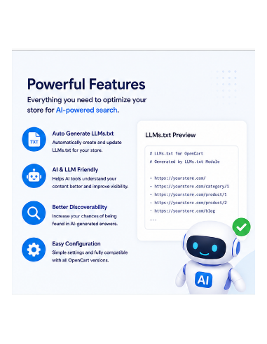 OpenCart LLMs.txt Generator Extension | AI Search & LLM Optimization